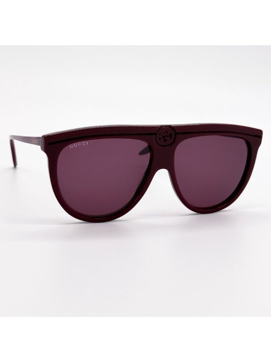 NWT Gucci GG0732S 003 Burgundy Shield Unisex Sunglasses Authentic main image 6